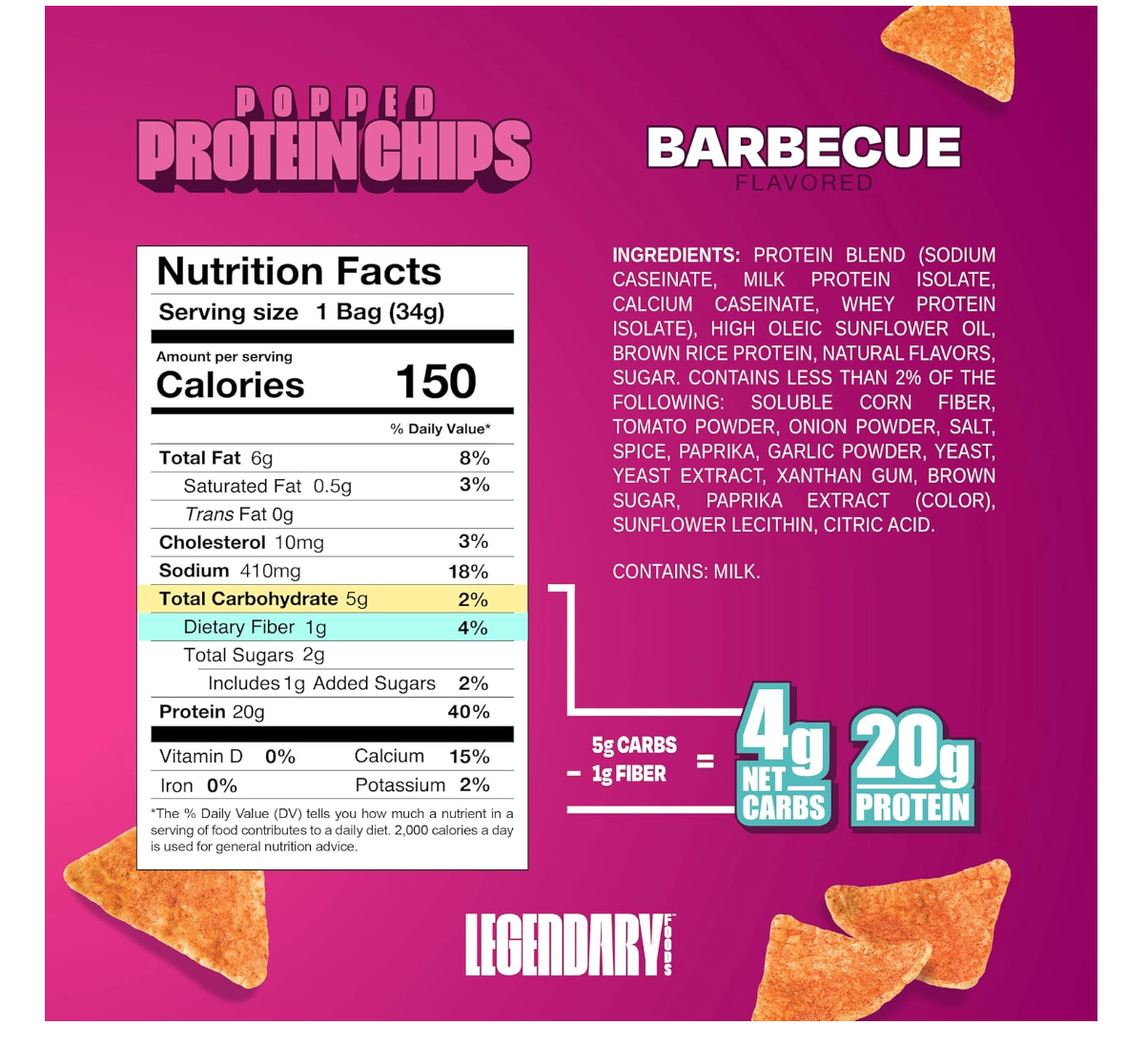 Legendary Protein Chips BBQ